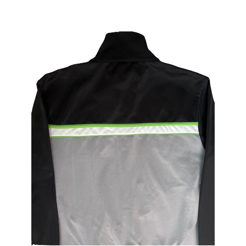 BOSS Hugo Boss Skaz 1 Track Jacket Neon Stripe Black Grey Full Zip Retro Y2K - Picture 7 of 16